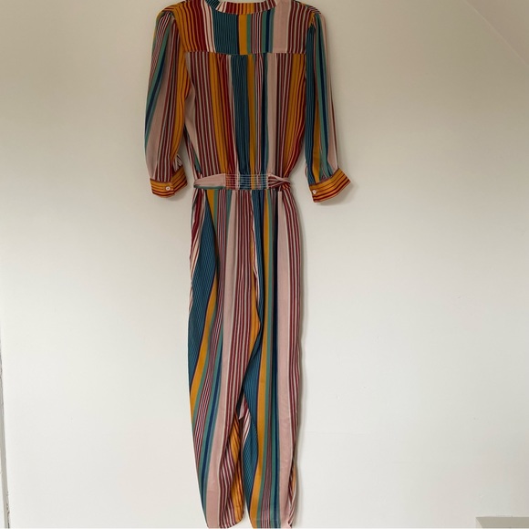 dRA Los Angelos Dream in Colour Jumpsuit Belted Wide Leg Multicolour Striped Jum - Picture 12 of 14